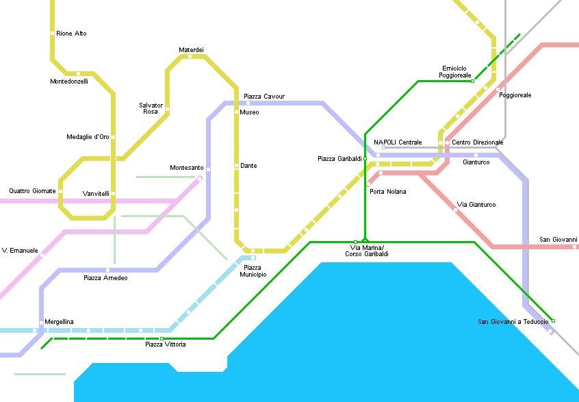 Karta Napulja tramvaj 
