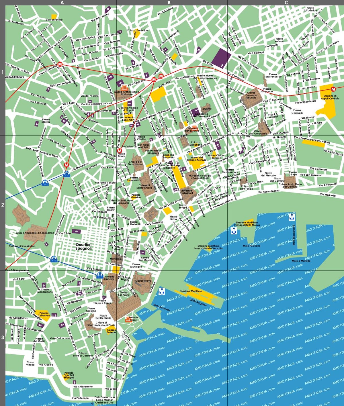 Napoli turistička karta