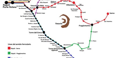 Karta rutu vlaka чиркумвезувиана
