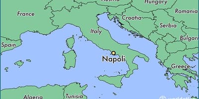 Karta Italije pokazuje Napulj